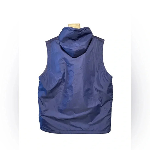 Men’s Adidas Reversible Full Zip Hooded Vest Blue - Picture 4 of 9